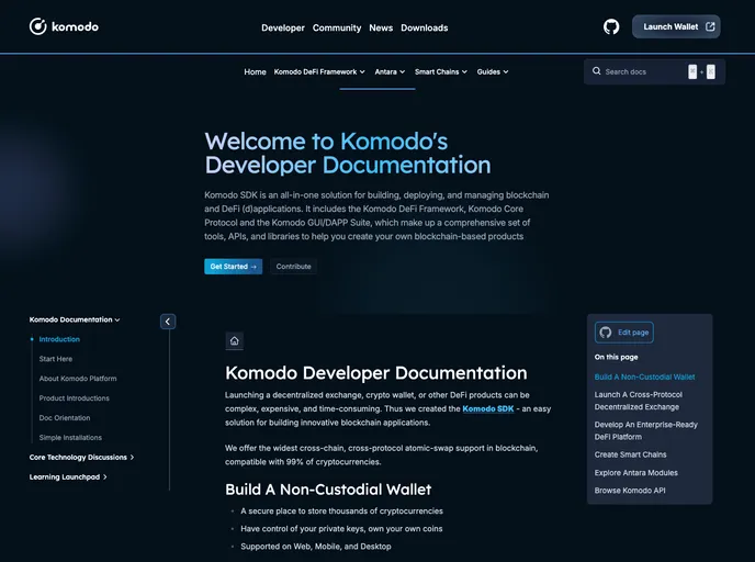 screenshot of Developer Docs