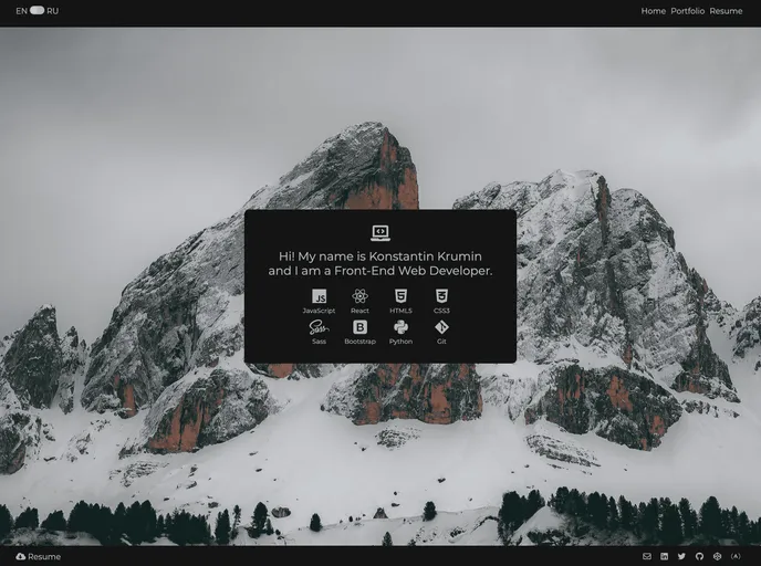 screenshot of Portfolio Page Template