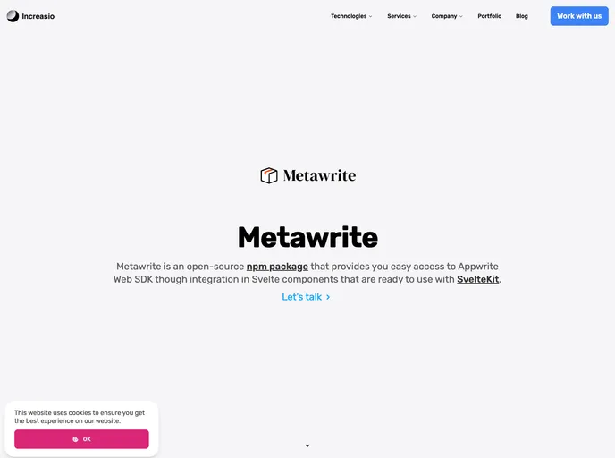 screenshot of Sveltekit Metawrite