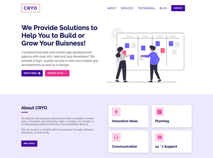 screenshot of Cryo Multipurpose React