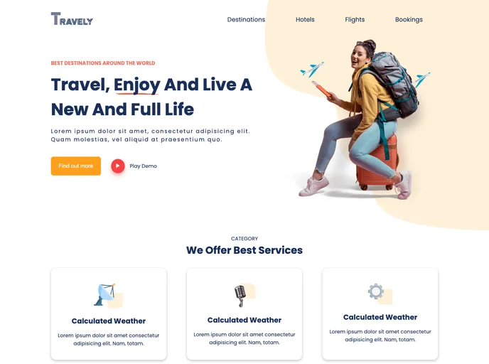 screenshot of Travel Agency Template