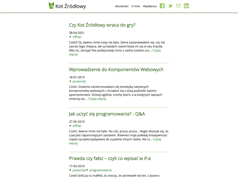 screenshot of Korneliakobiela.github.io