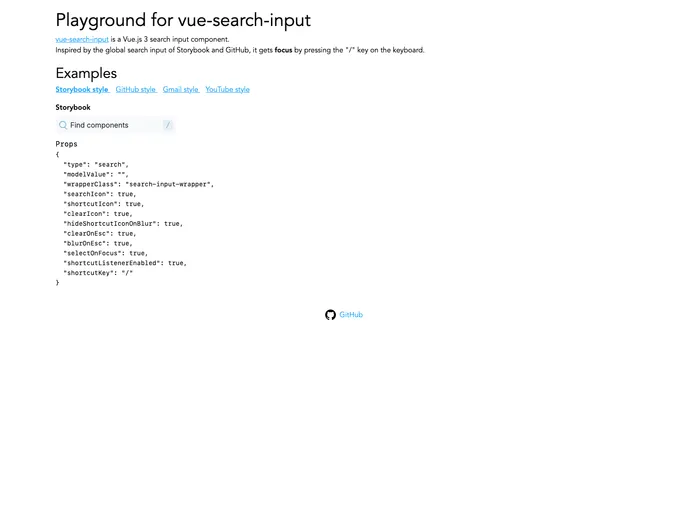 Vue Search Input screenshot
