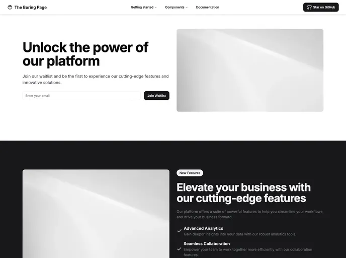 screenshot of The Boring Page