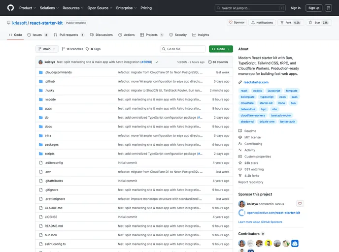 screenshot of App Starter Kit