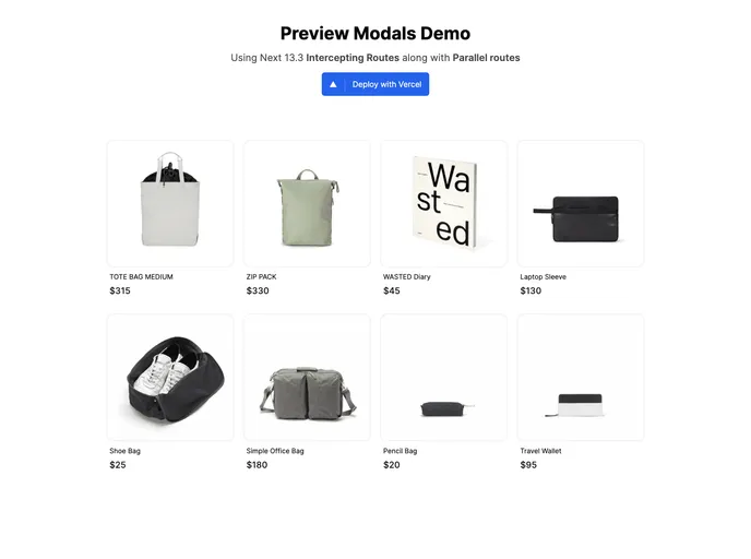 screenshot of Next Intercepting Routes Demo