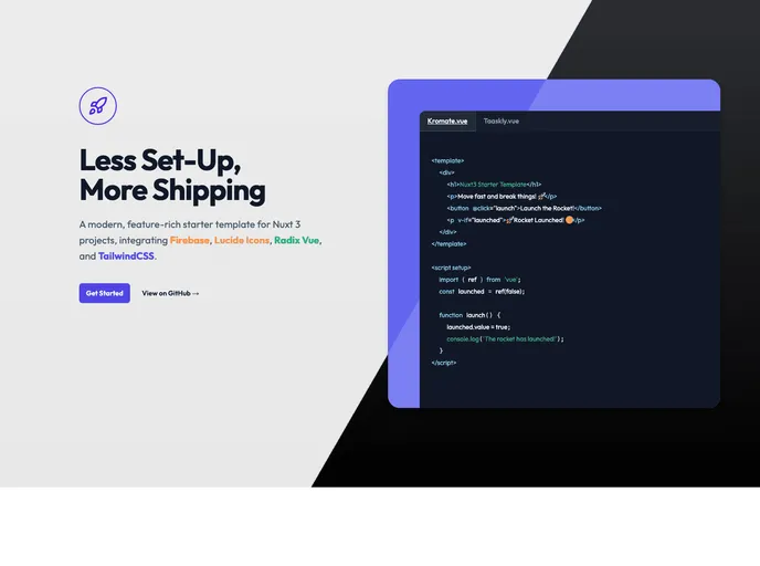 screenshot of Nuxt3 Starter Template