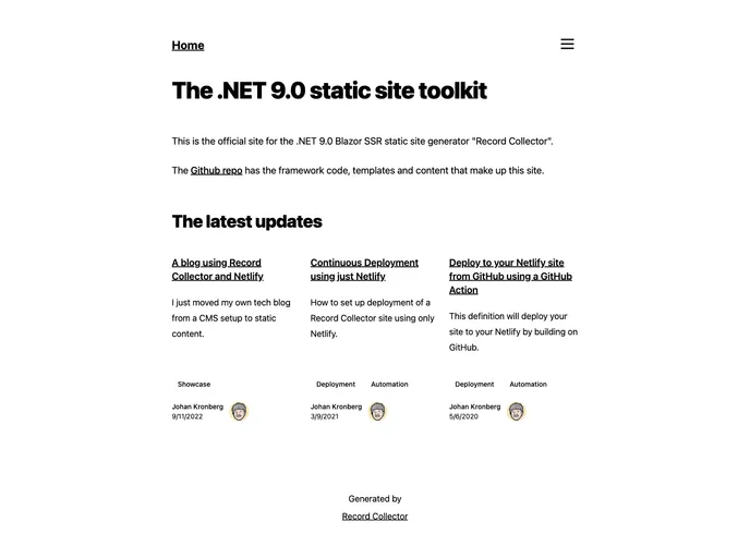 screenshot of Record Collector