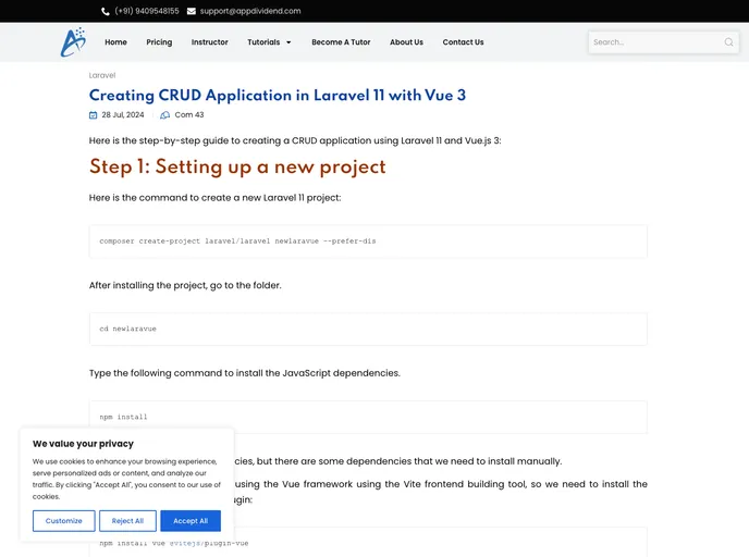 screenshot of LaravelVueTwitterApp
