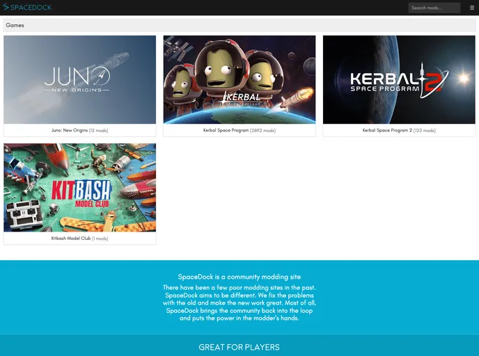 screenshot of SpaceDock