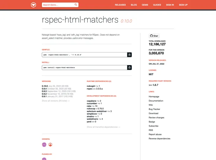 screenshot of Rspec Html Matchers