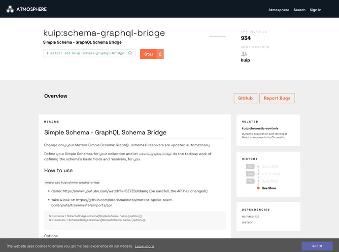screenshot of Meteor Schema Graphql Bridge