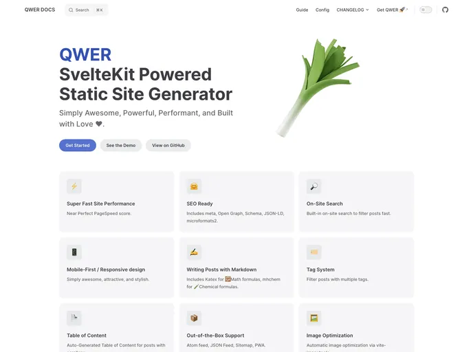 screenshot of Docs Svelte QWER
