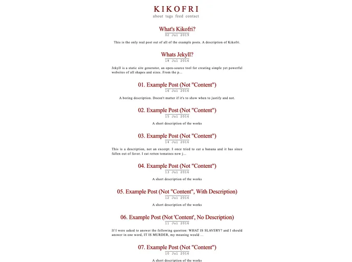 screenshot of Kikofri