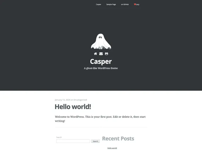 screenshot of Casper