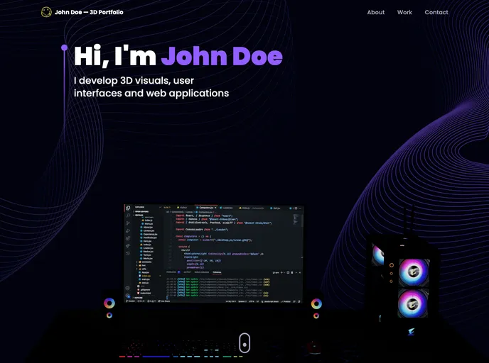 Reactjs18 3d Portfolio screenshot