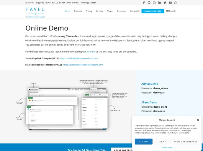 screenshot of Faveo Helpdesk