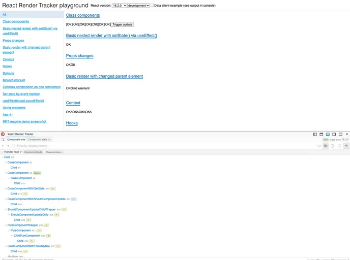 React Render Tracker screenshot