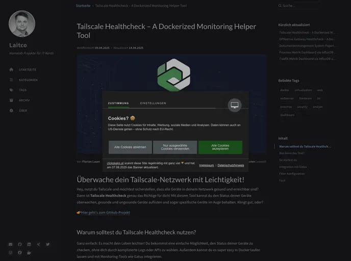 screenshot of Tailscale Healthcheck