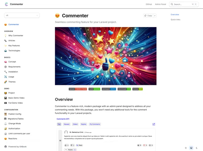 Laravel Comments screenshot