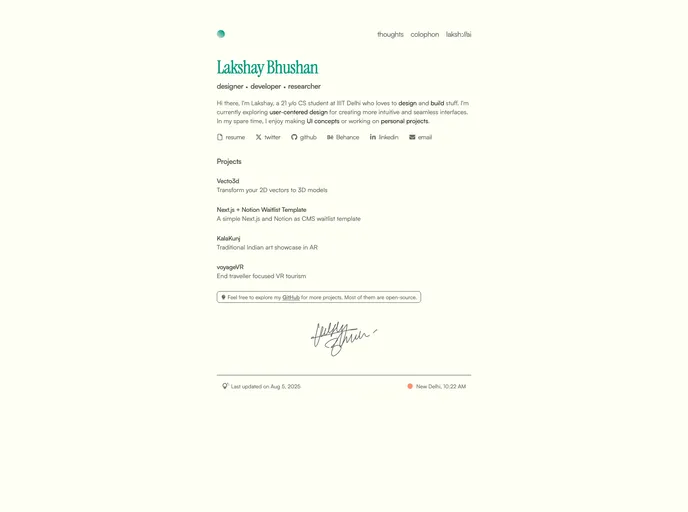 screenshot of Lakshb.dev