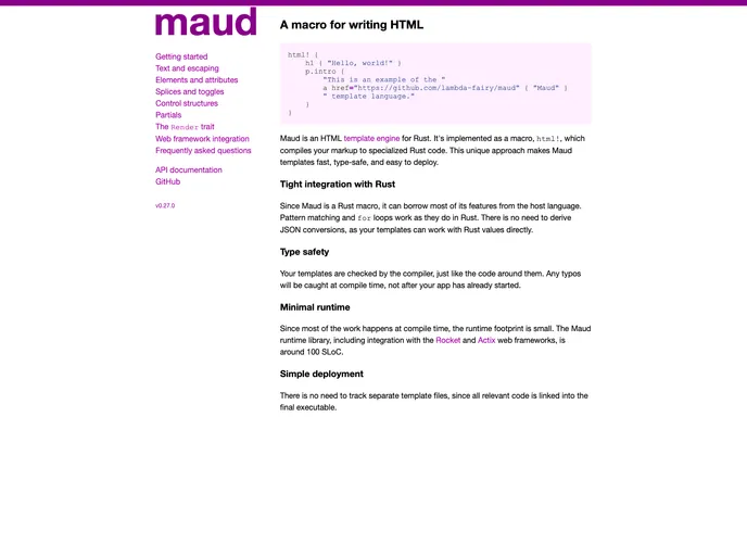 screenshot of Maud