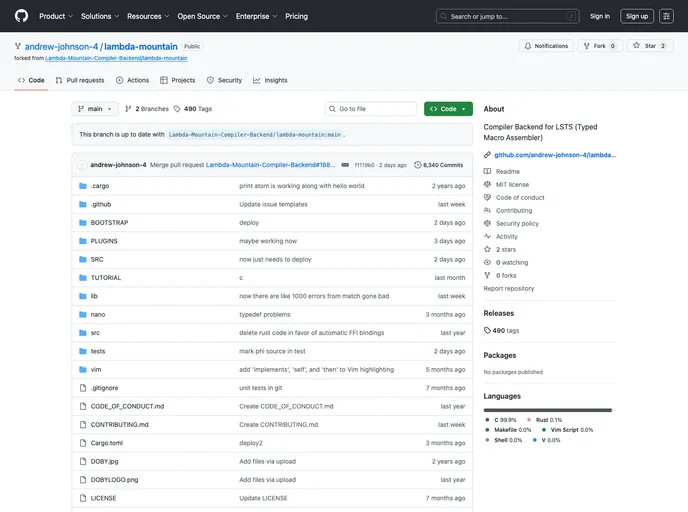 screenshot of Lambda Mountain