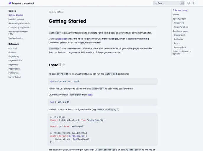 screenshot of Astro Pdf