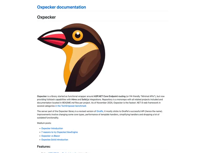 screenshot of Oxpecker