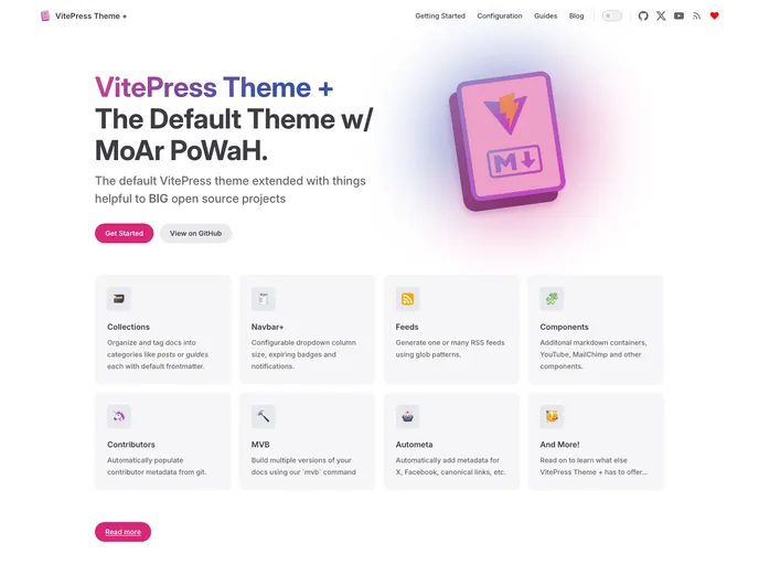 Vitepress Theme Default Plus screenshot
