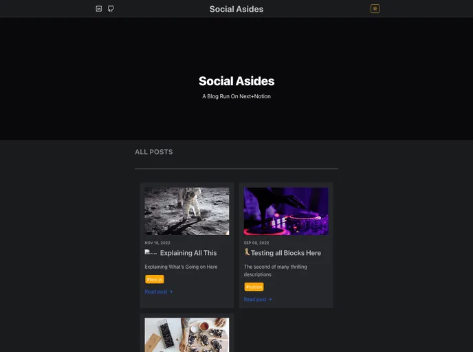 screenshot of Notion Blog