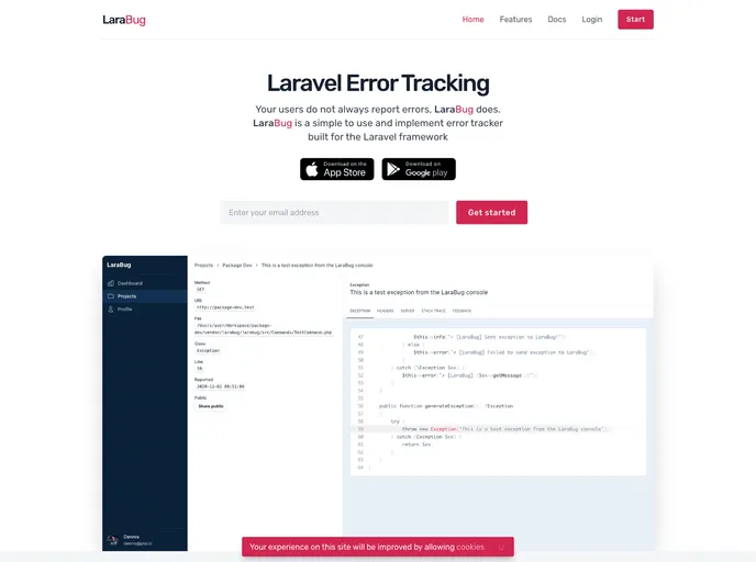 screenshot of LaraBug