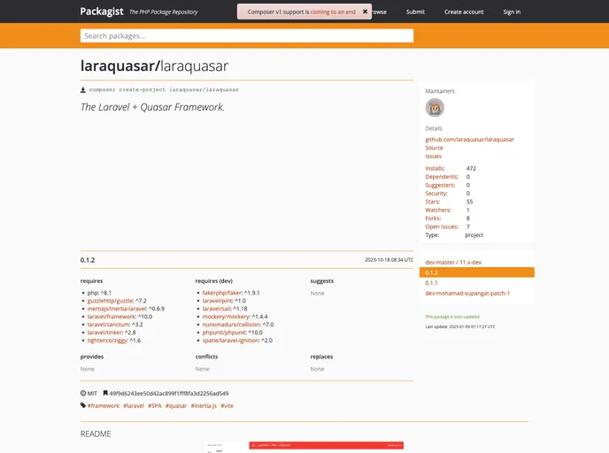 screenshot of Laraquasar
