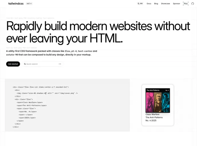 screenshot of Tailwindcss