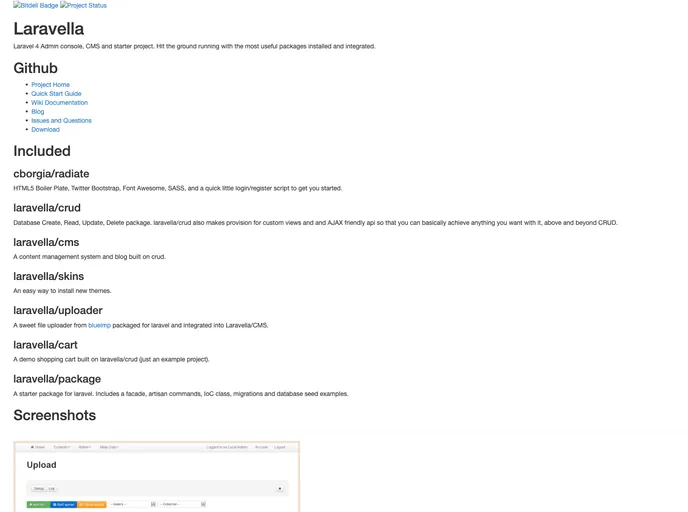 screenshot of Laravella