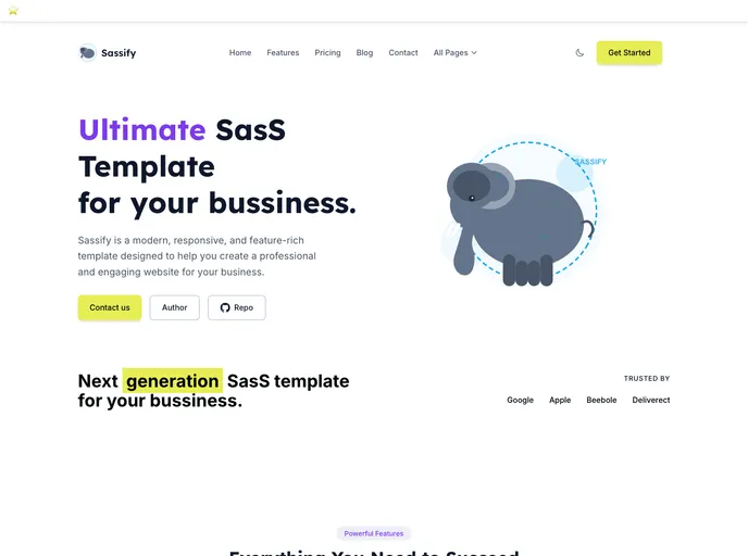 Astro Sassify Template screenshot
