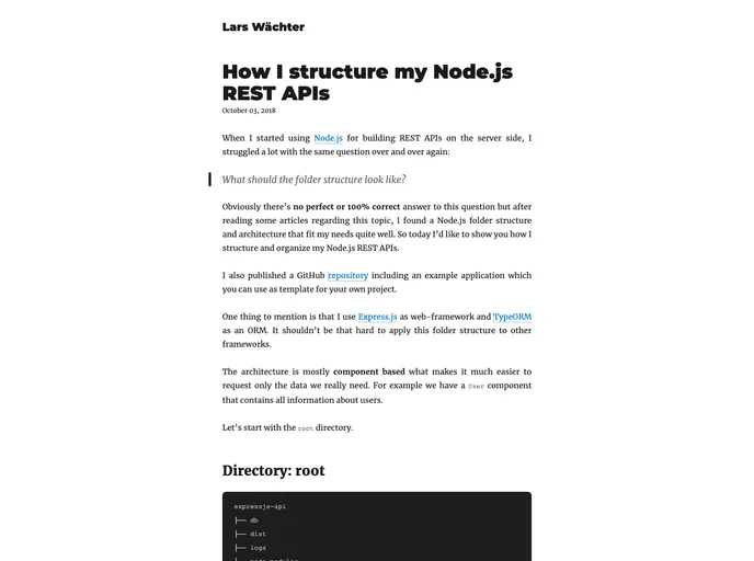 screenshot of Expressjs Api