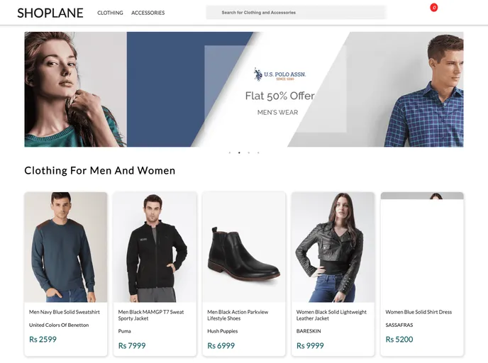 screenshot of E CommerceWebsite