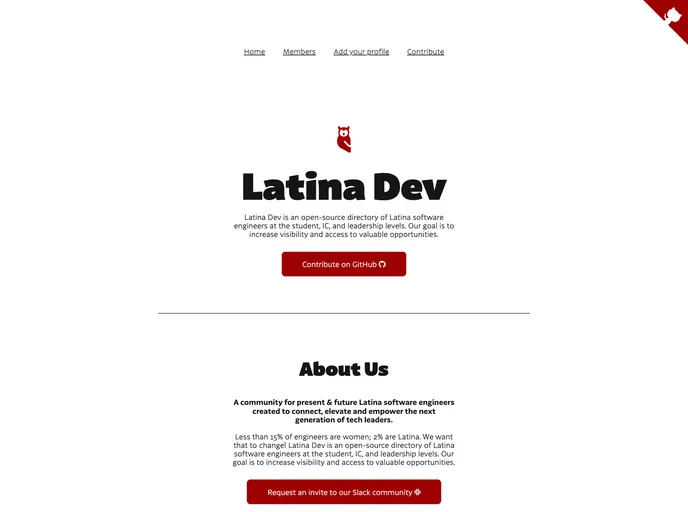 screenshot of Latina Dev