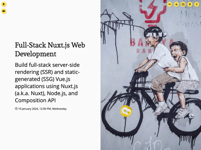 screenshot of Full Stack Nuxt.js Web Development