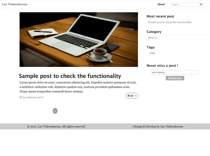 screenshot of Feature Blog Jekyll