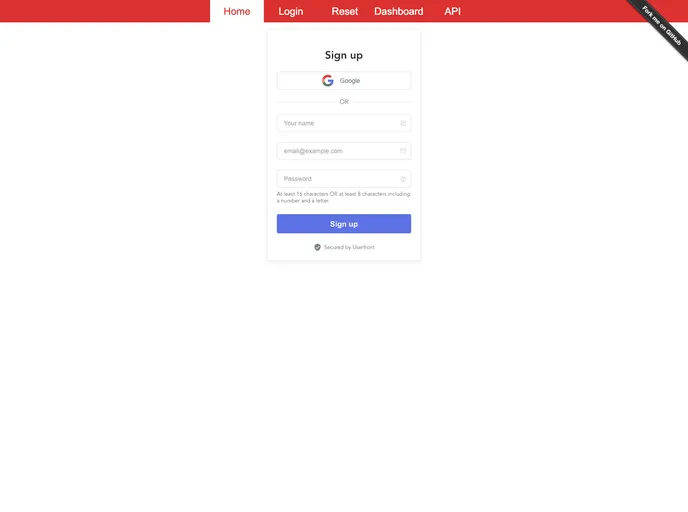screenshot of UserfrontKit