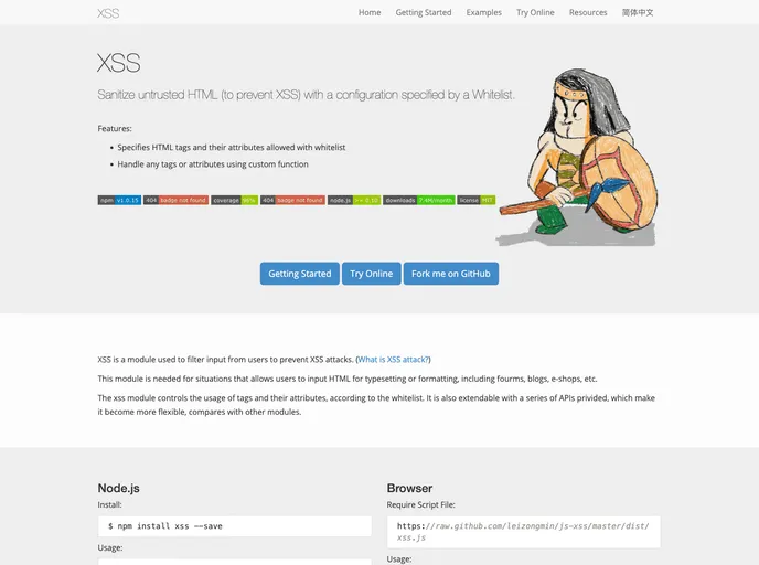 screenshot of Js Xss