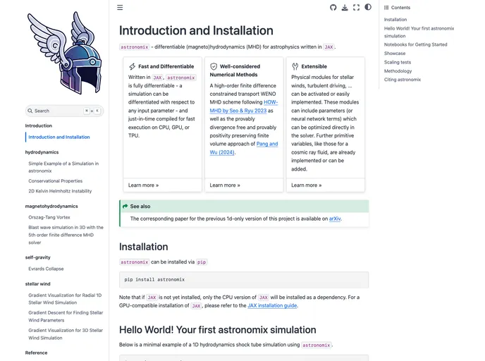 screenshot of Astronomix