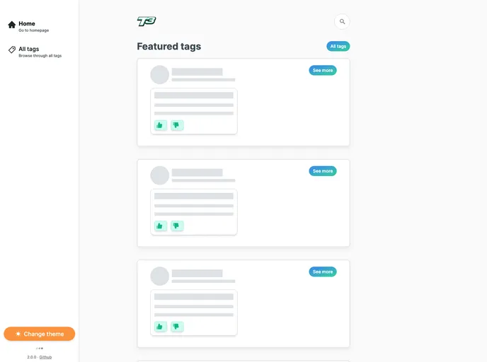 screenshot of T3 Blog
