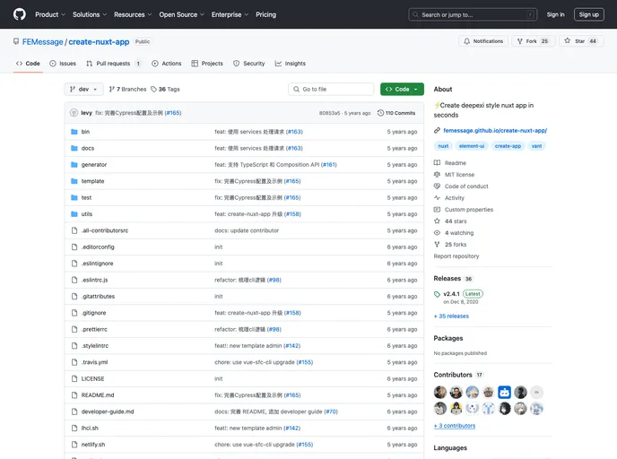 screenshot of Nuxt Element Dashboard