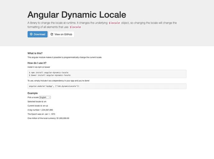 screenshot of Angular Dynamic Locale