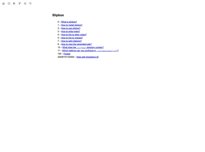 screenshot of Slipbox