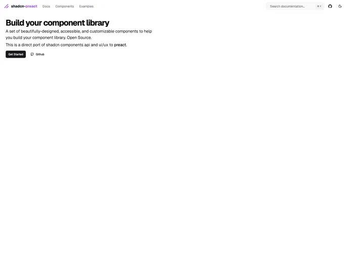 Shadcn Preact screenshot