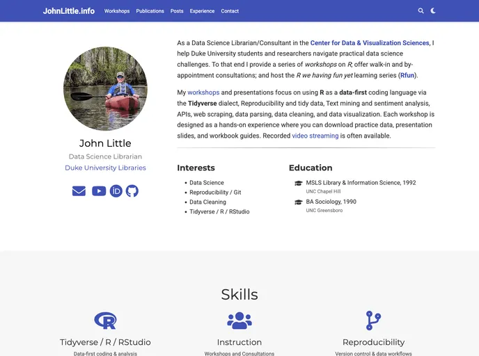 screenshot of Blogdown Libjohn